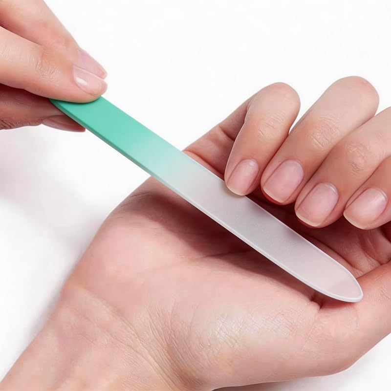 Glass Nail File Set - 3 Pack with Cases for Natural Nails