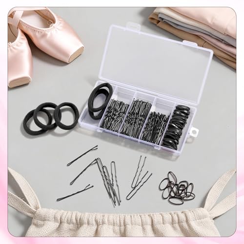 Black Hair Donut Bun Maker Kit - 4 Sizes, 20 Hair Nets, Bobby Pins & Wax Stick