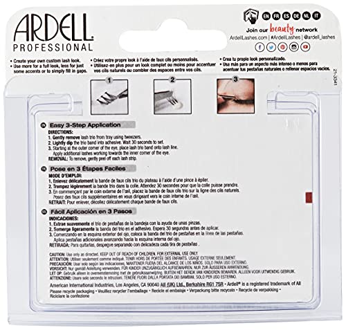 Ardell Soft Touch Trio Individuals Knotted Short Black Lashes Pack of 2 (1 Count per Pack)