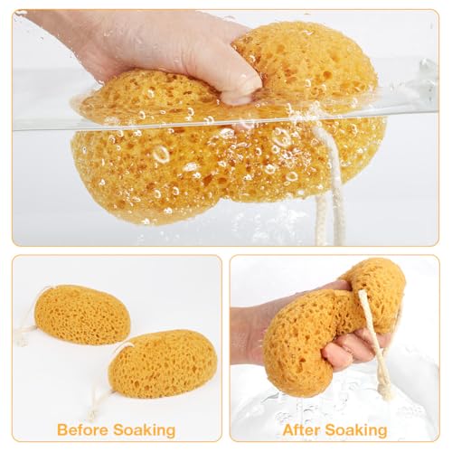 Flintronic Large Bath Sponge Set - Exfoliating Shower Sponges for Sensitive Skin