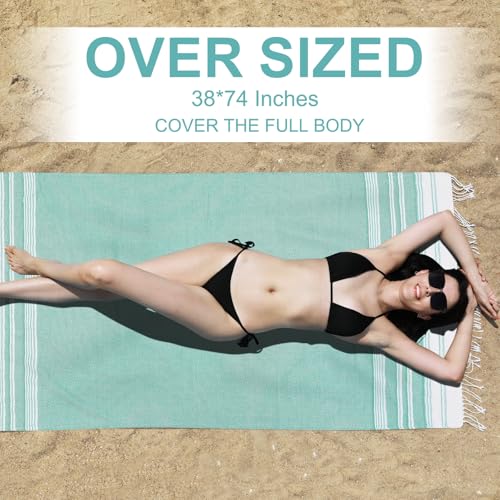 Genovega Oversized Turkish Cotton Beach Towel Set - 74x38