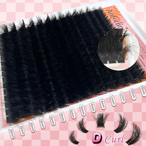 Anforlin 02-200D Lash Clusters Kit 224pcs 10-20mm D Curl Full DIY false lashes