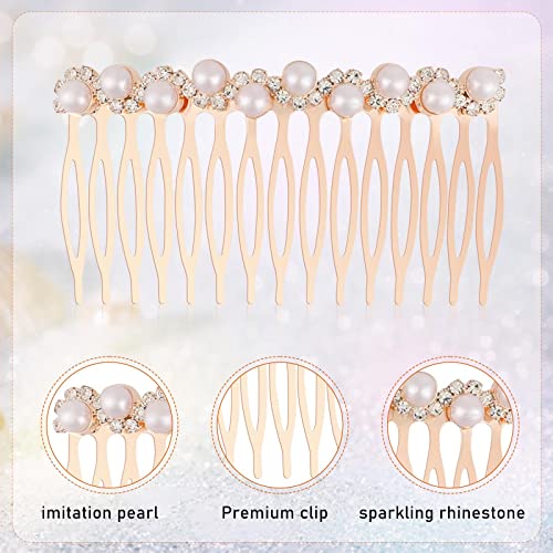 Mozeat Lens Pearl White Hair Comb Set for Bridal & Wedding Accessories - 2 Pieces