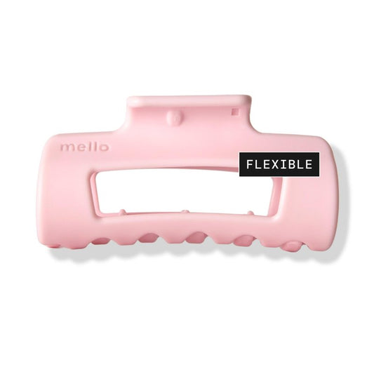 Mello Small Hair Clip - Flexible Comfort Hair Claw for Women, Strong Hold for Thick & Thin Hair Styling, Durable Material, Matte Non-Slip Finish, Made in Korea, Patent Pending (Pink, Small)