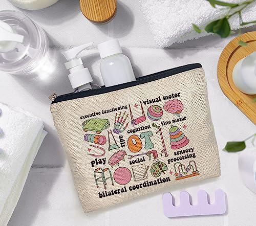 Occupational Therapy Makeup Bag - Durable Linen, Perfect Gift