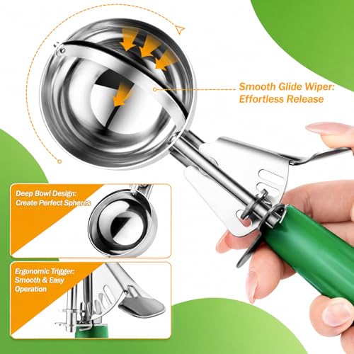 Large Cookie Scoop with Trigger - 2.67 OZ Stainless Steel Ice Cream Scoop