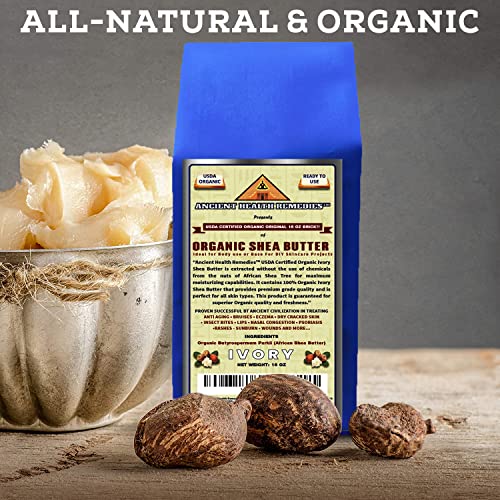 16 Ounce Organic Unrefined Raw African Ivory Shea Butter - Anti-Aging & Moisturizer