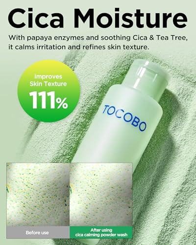 TOCOBO Cica Calming Powder Wash – Gentle Exfoliating Cleanser for Sensitive Skin
