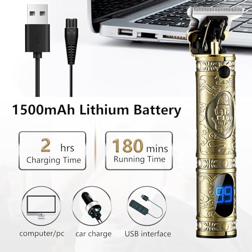AMULISS Golden Beard Trimmer for Men - Professional Hair Clipper