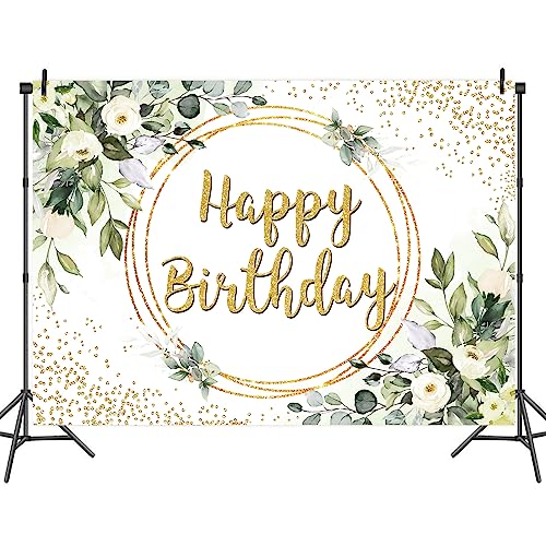 Green Eucalyptus Leaves Birthday Backdrop | 7x5ft Photo Banner