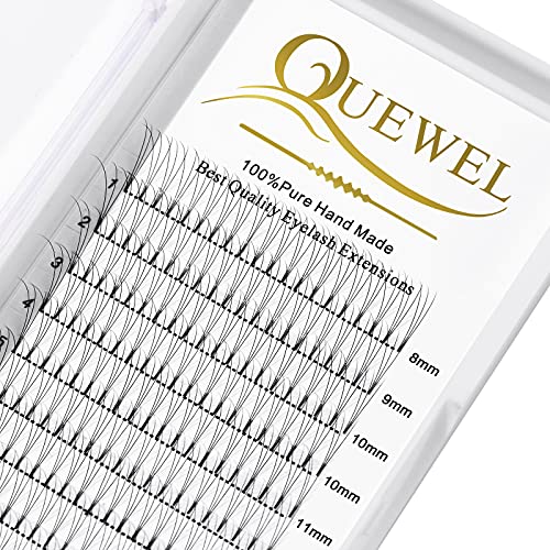 QUEWEL 3D Volume Lash Extensions Premade Fans 8-15mm C Curl 1 Pack of 120 pcs