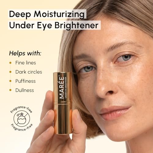 MAREE Under Eye Balm Stick - Hydrating Retinol & Caffeine Brightener, 0.28 Ounce
