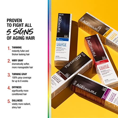 AGE Beautiful Permanent Hair Color Cream - 100% Gray Coverage & Anti-Aging Formula