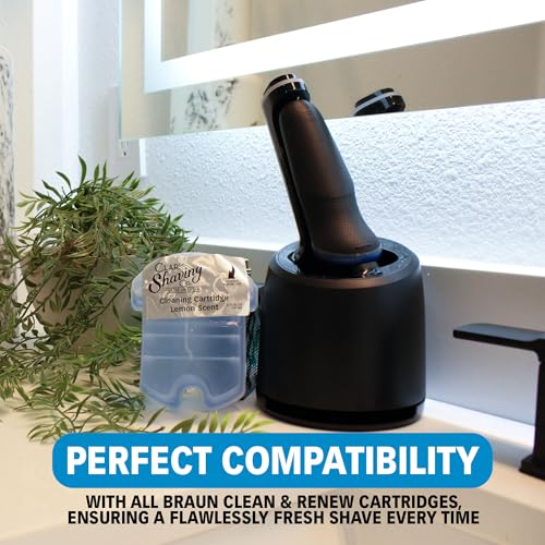 Clark Shaving Co. 32oz Shaver Cleaning Solution & Easy Refill. Compatible with Braun Clean & Renew