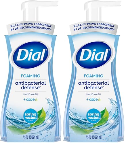 Dial Antibacterial Foaming Hand Wash - Spring Water, 7.5 fl oz (Pack of 2)