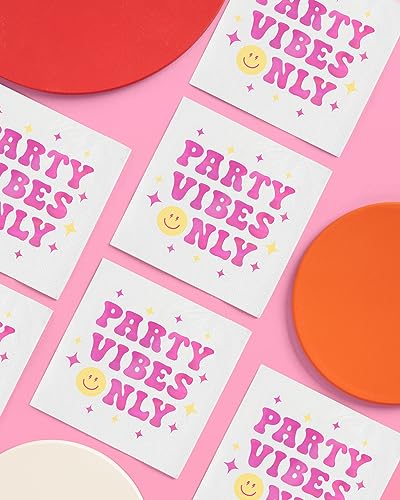 Party Vibes Only Napkins - 3-Ply Cocktail Napkins, 24 Pack