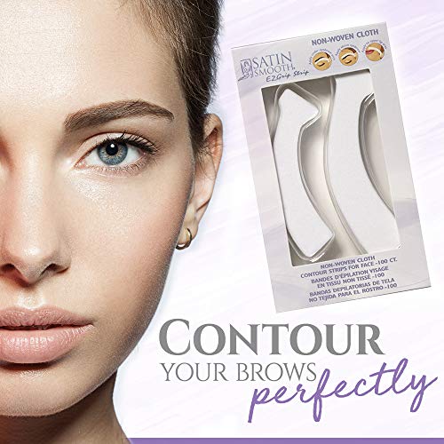 Satin Smooth EZ Grip Facial Wax Strips - Non-Woven Hair Removal, 200 Count
