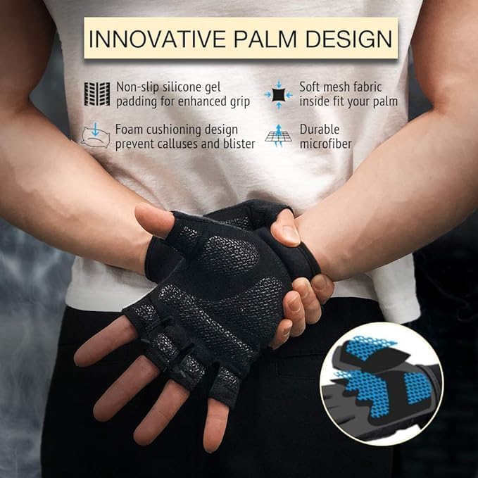 Workout Gloves for Men & Women - Breathable Exercise Gloves for Weight Lifting & Cycling | Snug Fit