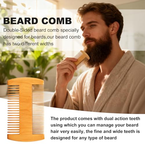 Men's Beard Care Kit with Oil, Balm, Comb, Scissors & E-Book
