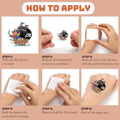 Pirate Temporary Tattoos for Kids - 50 Fun Designs