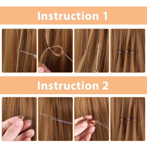 200 Piece Hair Extension Beads Set - 4mm Silicone Micro Rings