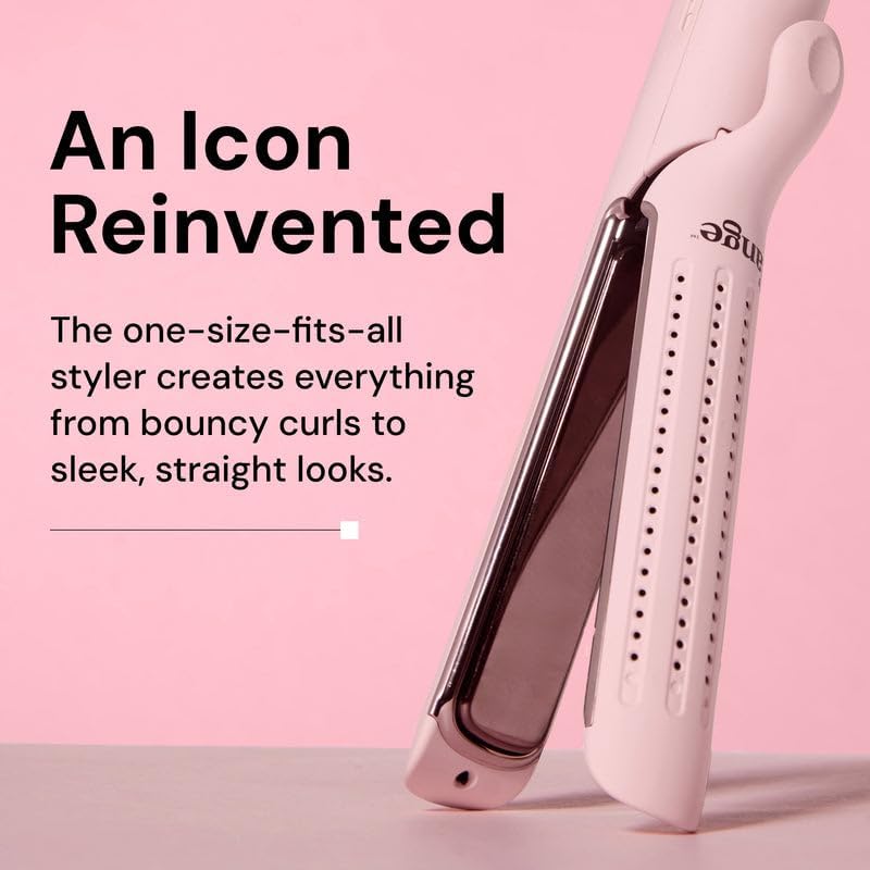 L'ANGE HAIR 2-in-1 Titanium Styler - 360° Airflow Flat Iron & Curling Iron | 1” Wide Plates in Blush