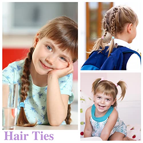 200Pcs Multicolor Baby Hair Ties - Soft Seamless Cotton Elastics