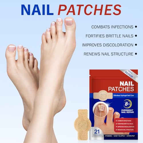 Toenail Care Patches for Discolored Nails, 21 Count Self-Adhesive Strips