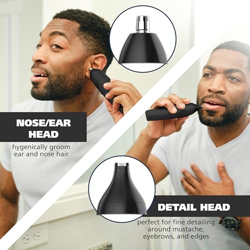 Wahl All-in-One Cordless Rechargeable Electric Ear/Nose, Detail, and Beard Trimmer for Men ? Mustache, Ear & Nose Hair, and Light Detail Grooming - Model 9685-200