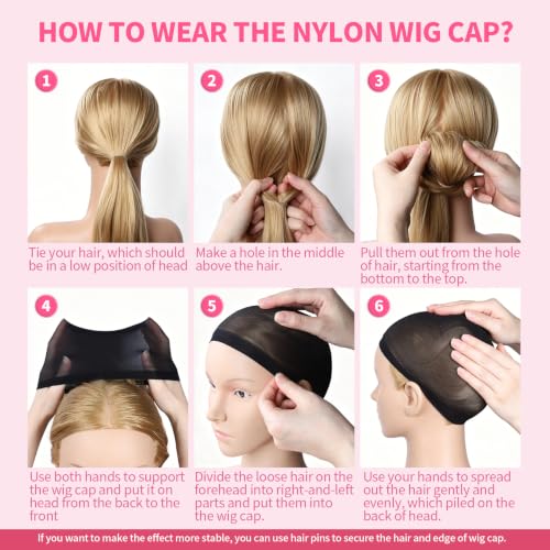 Fandamei 12PCS Nylon Wig Cap Kit – Black Stretchy Hair Net