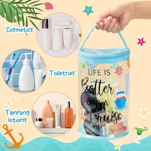 Y1tvei Clear PVC Beach Cruise Toiletry Bag - Waterproof Makeup Case