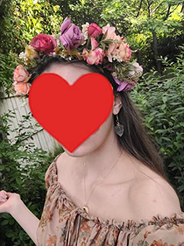 LLinfflr Boho Rose Flower Crown Headband | Adjustable Floral Halo for Weddings & Cosplay