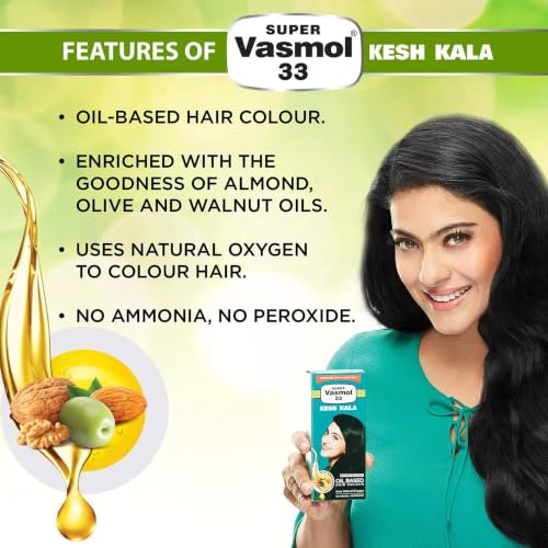 Vasmol Super Vasmol 33 Hair Color Oil - Pack of 4, 100mL Each