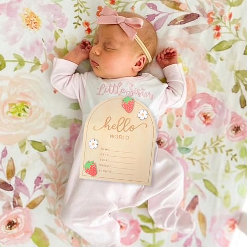 KOJIN Strawberry Rustic Welcome Sign - Handcrafted Wooden Decor