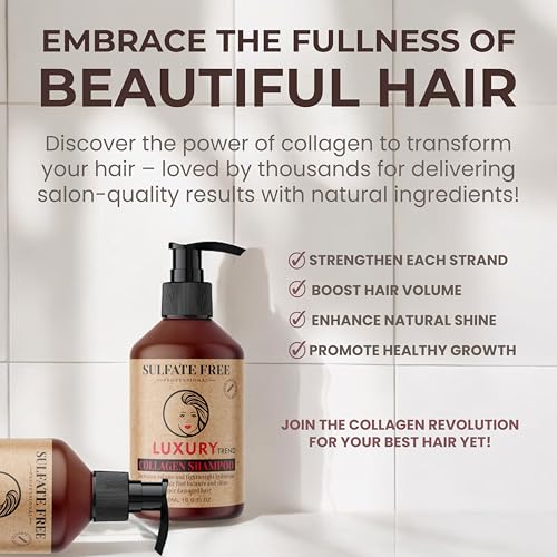 Collagen Shampoo for Women - Thickening & Growth Formula, 16.9 oz
