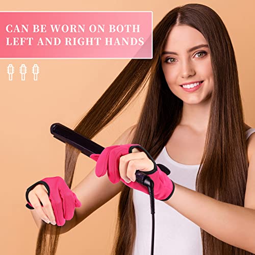 Geyoga 3-Finger Heat Resistant Hair Styling Gloves - 2 Pack