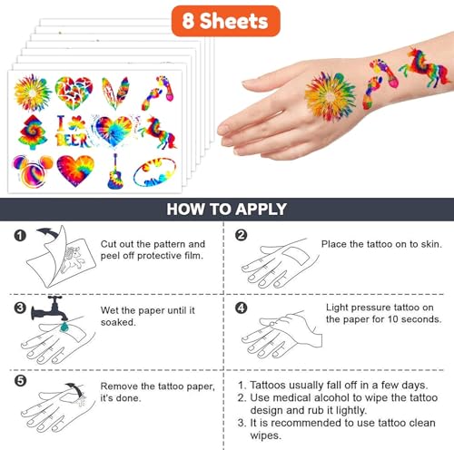 96 Mixed Style Temporary Tattoos for Kids - Unicorns, Animals & More