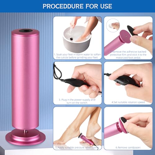 Electric Foot Callus Remover with 60 Sandpaper Discs & Speed Control – Pedicure Grinder for Men & Women