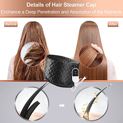 Ingeware Solid Black Heat Cap for Deep Conditioning Hair Spa