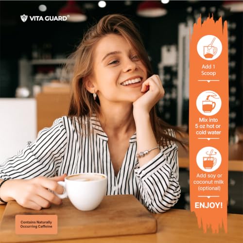 Vita Guard Mushroom Coffee - Instant Blend with Lion's Mane, Cordyceps & Reishi - 30 Servings
