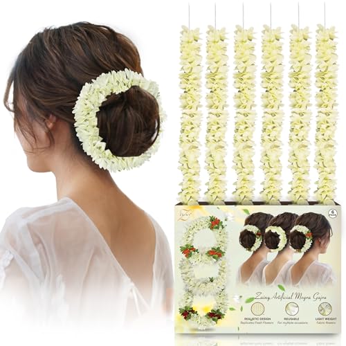 ZAINY White Mogra Gajra for Hair - Artificial Jasmine Floral Bracelet
