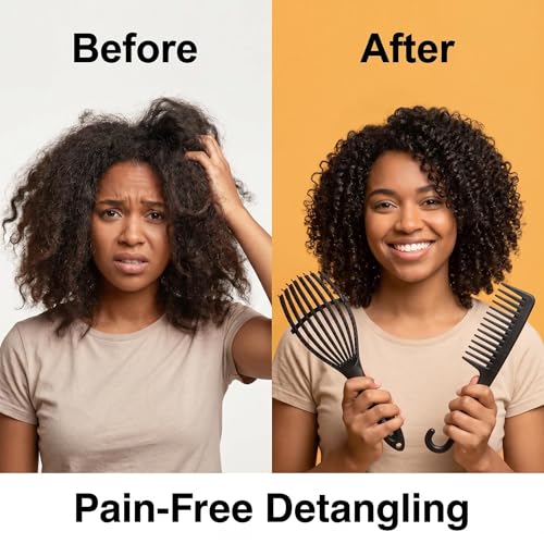 URTHEONE Black Detangling Hair Brush for All Hair Types, Wet & Dry Use, Portable & Durable
