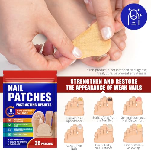 Fungal Nail Patches - Overnight Repair for Discolored & Thick Toenails | 32 PCS