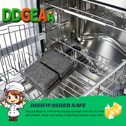 Heavy Duty Non-Scratch Kitchen Sponges - 2 Pack, Durable & Multi-Purpose