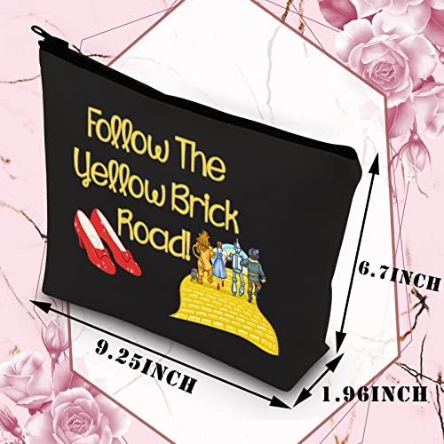 Follow The Yellow Brick Road Makeup Bag - Movie Inspired Cosmetic Pouch