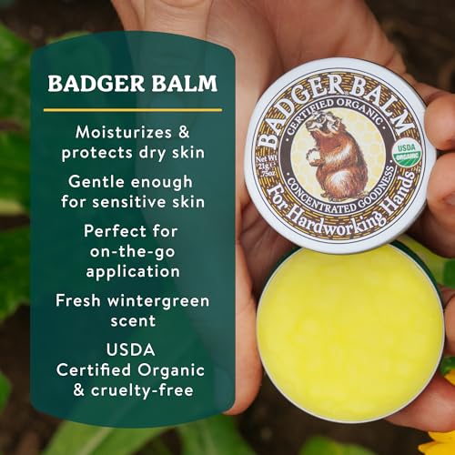 Badger Healing Balm - Organic Hand Cream for Dry Cracked Skin, 2 oz