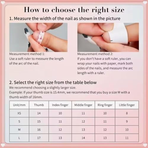 ARTIXY Short Square Press On Nails, Reusable French 3D Acrylic Fake Nails