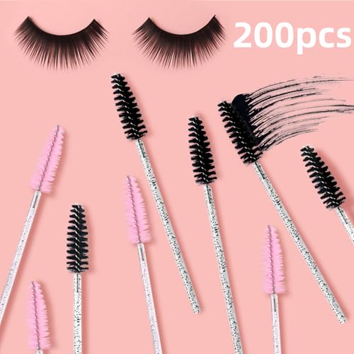 200 Disposable Mascara Wands - Eyelash Spoolies for Makeup