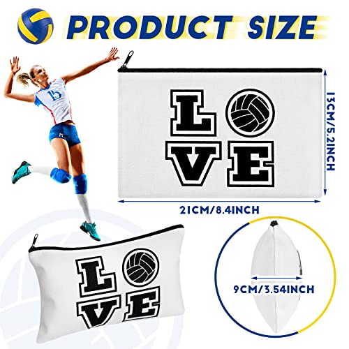 Volleyball Makeup Bag Set - 12 Pack Waterproof Travel Toiletry Pouches