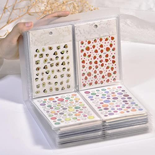 OBENIM HALIM 1Pack 80 Slot Nail Sticker Storage Album Water Decals Organizer